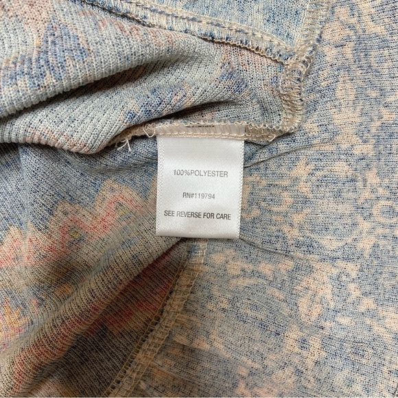 One World Graphic Print Floral Paisley Boho Top M - Picture 5 of 8